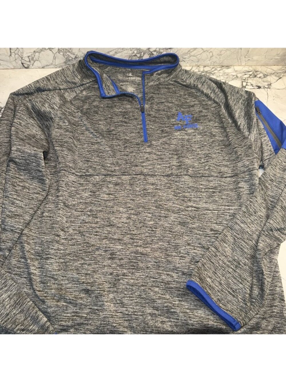 Colosseum Men’s Large Air Force Gray Blue Pullover Quarter Zip